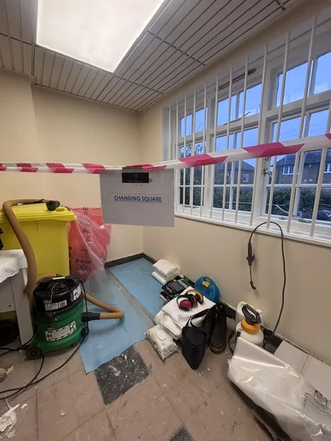 Asbestos floor tile and bitumen removal in St Paul's
